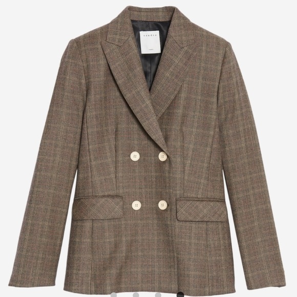 Sandro Plaid Wool Blazer - Picture 1 of 6
